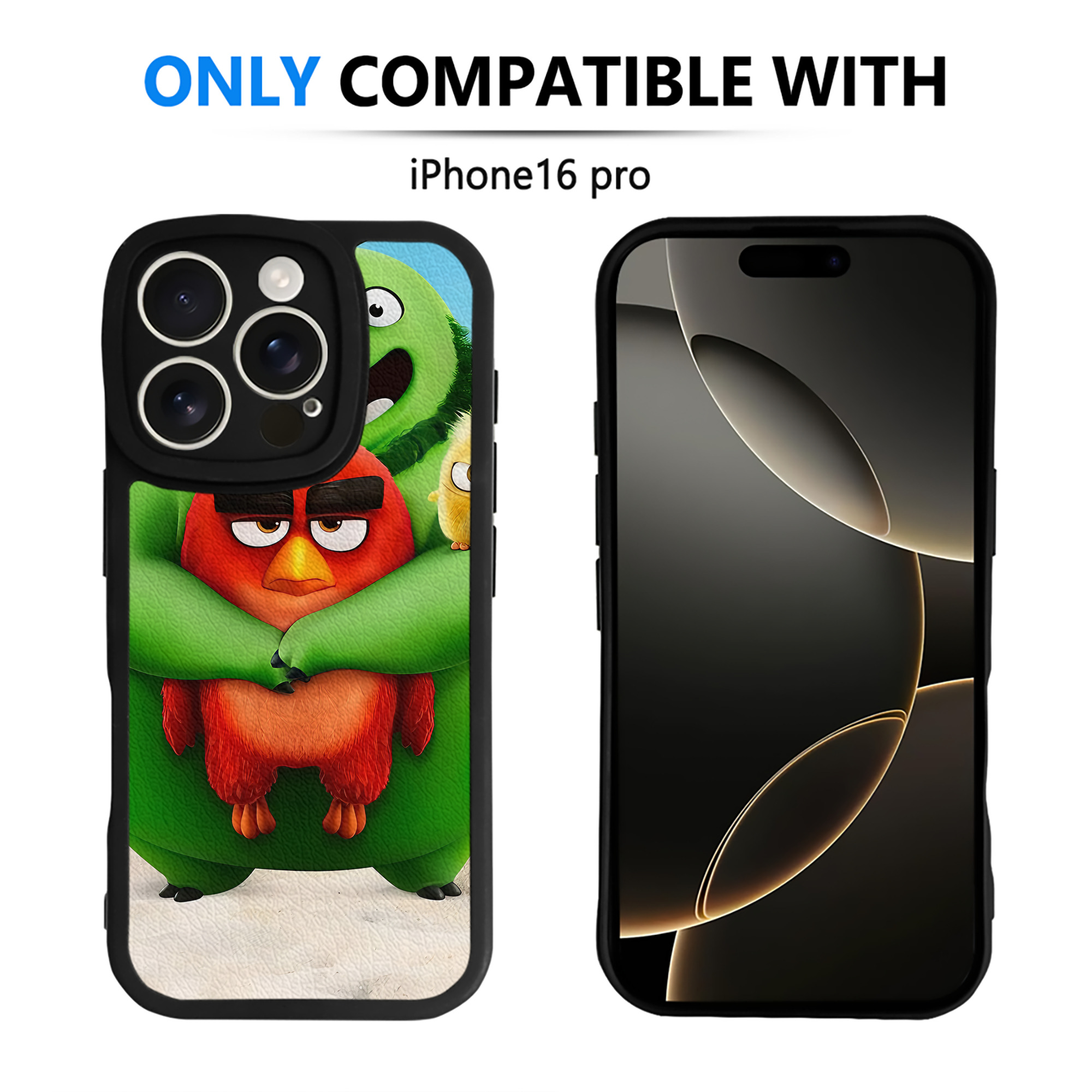 （画像用） Angry Birds アングリーバード 【iPhone 16シリーズ対応】シリコンスマホケース（レザー調） 材質：シリコン